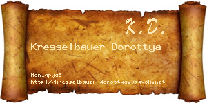Kresselbauer Dorottya névjegykártya